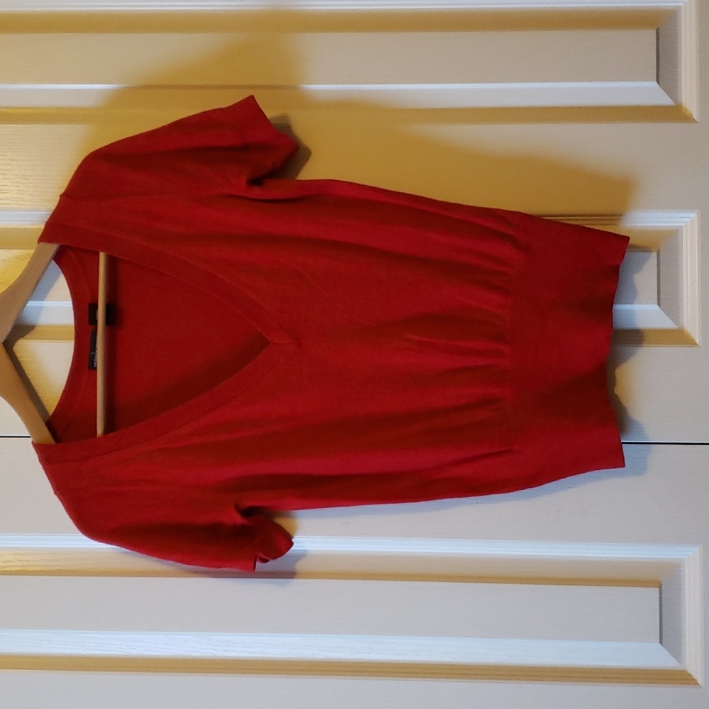 Moda International Red V-Neck Sweater (M)